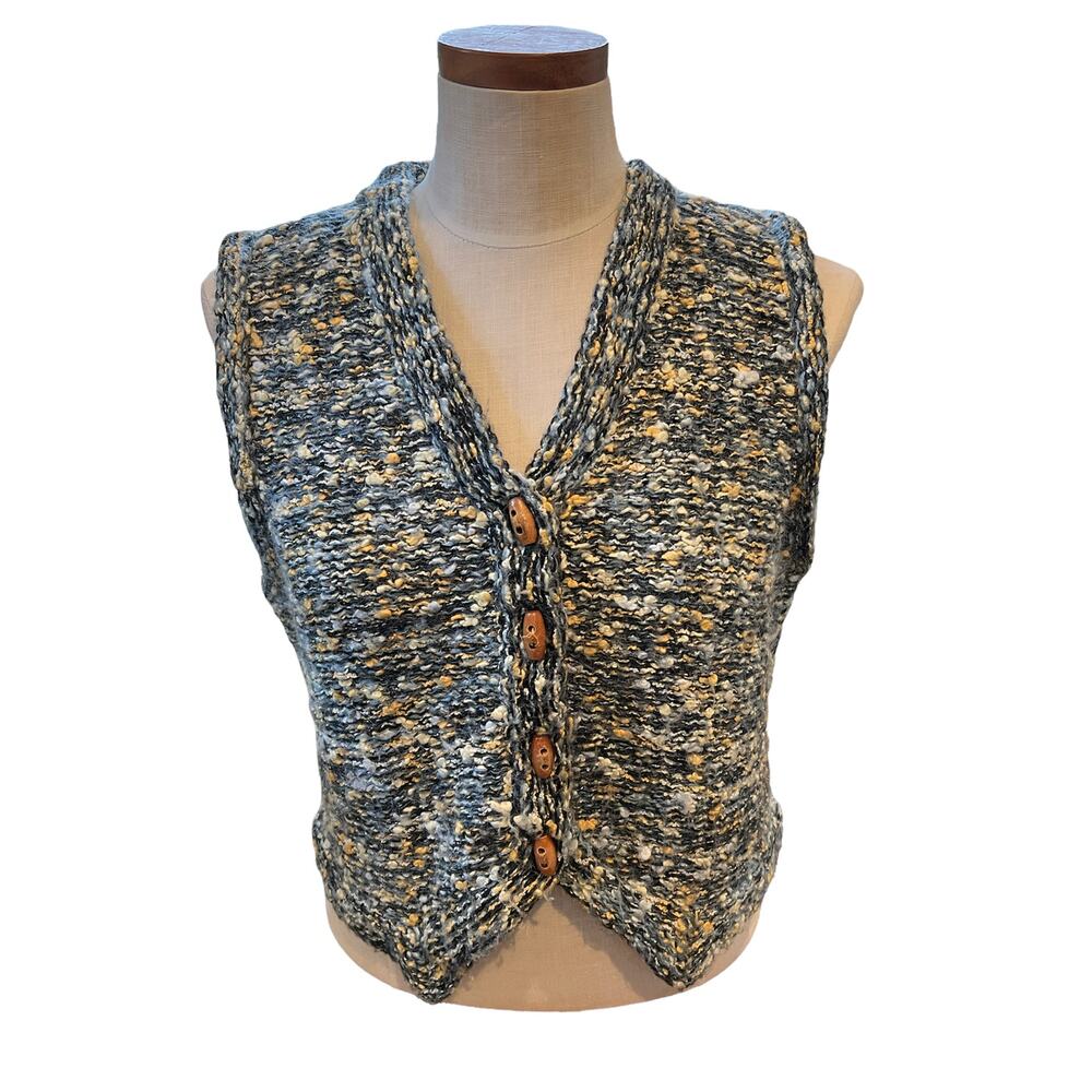 Jamie Sadock chunky knit printed golf sweater vest M